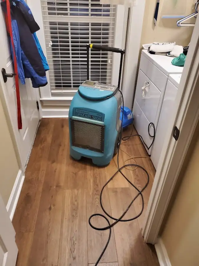 Commercial dehumidifier deployed for Flood Damage Cleanup in Paola