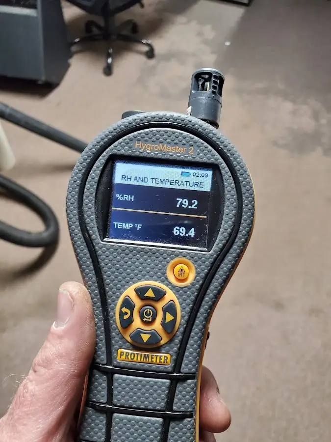 Moisture meter humidity assessment for Mold Remediation & Removal in Paola